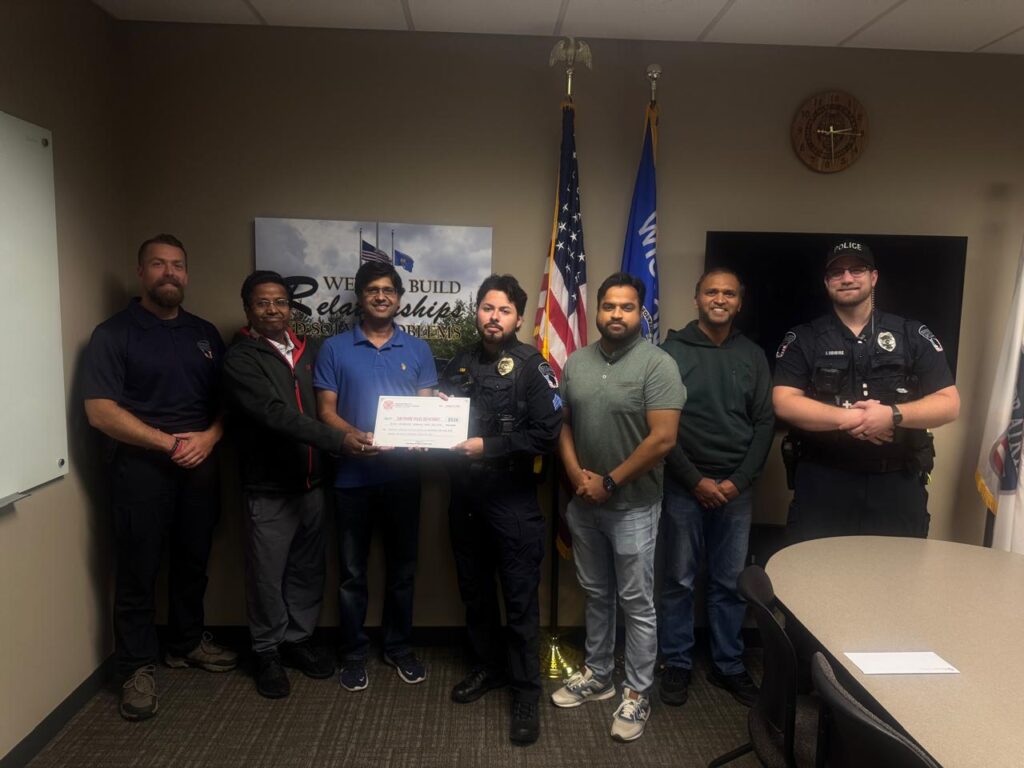 Giving Back: Janmashtami 2026 Dahi Handi Auction Proceeds Donated to Sun Prairie Police